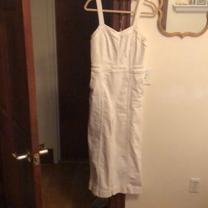 Madewell white jean jumpsuit